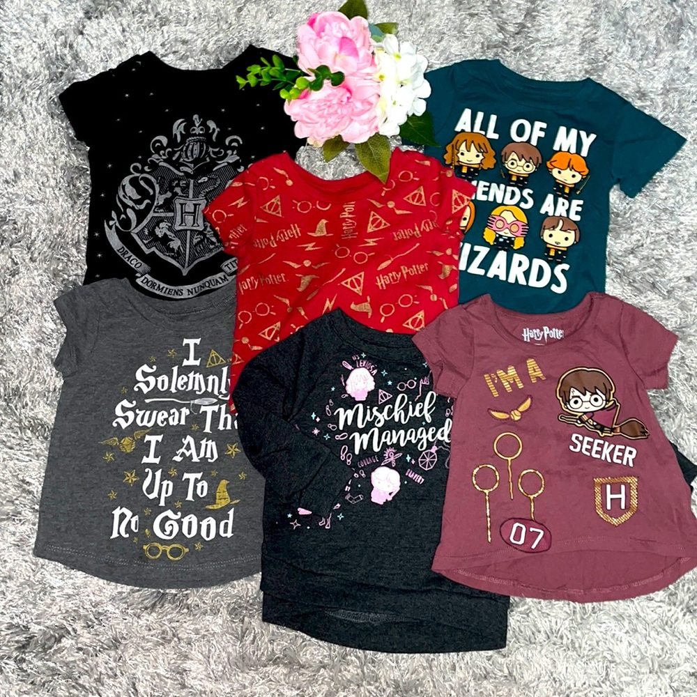 Harry Potter Toddler lot/ set with 5 shirts and 1 sweatshirt 12…